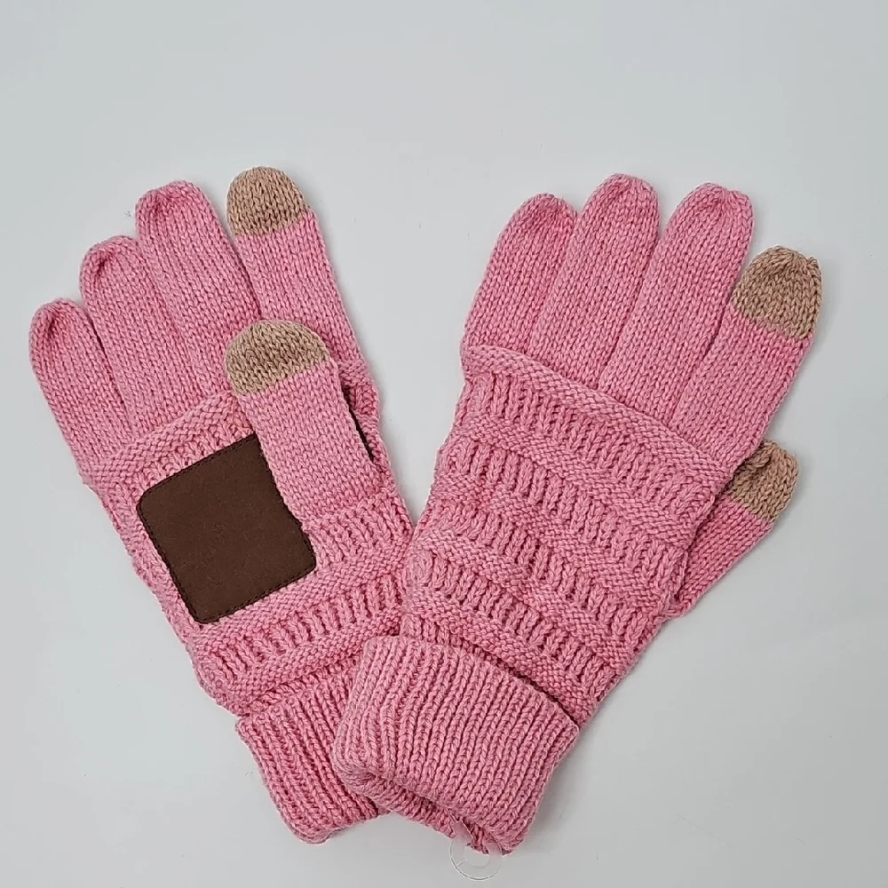 Soft Pink Knit Feminine Winter Outerwear Gloves‎ Coquette Girl Feminine Warm